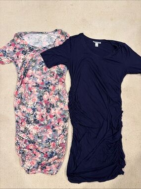 Motherhood Maternity Navy Solid & Floral Maternity Dresses